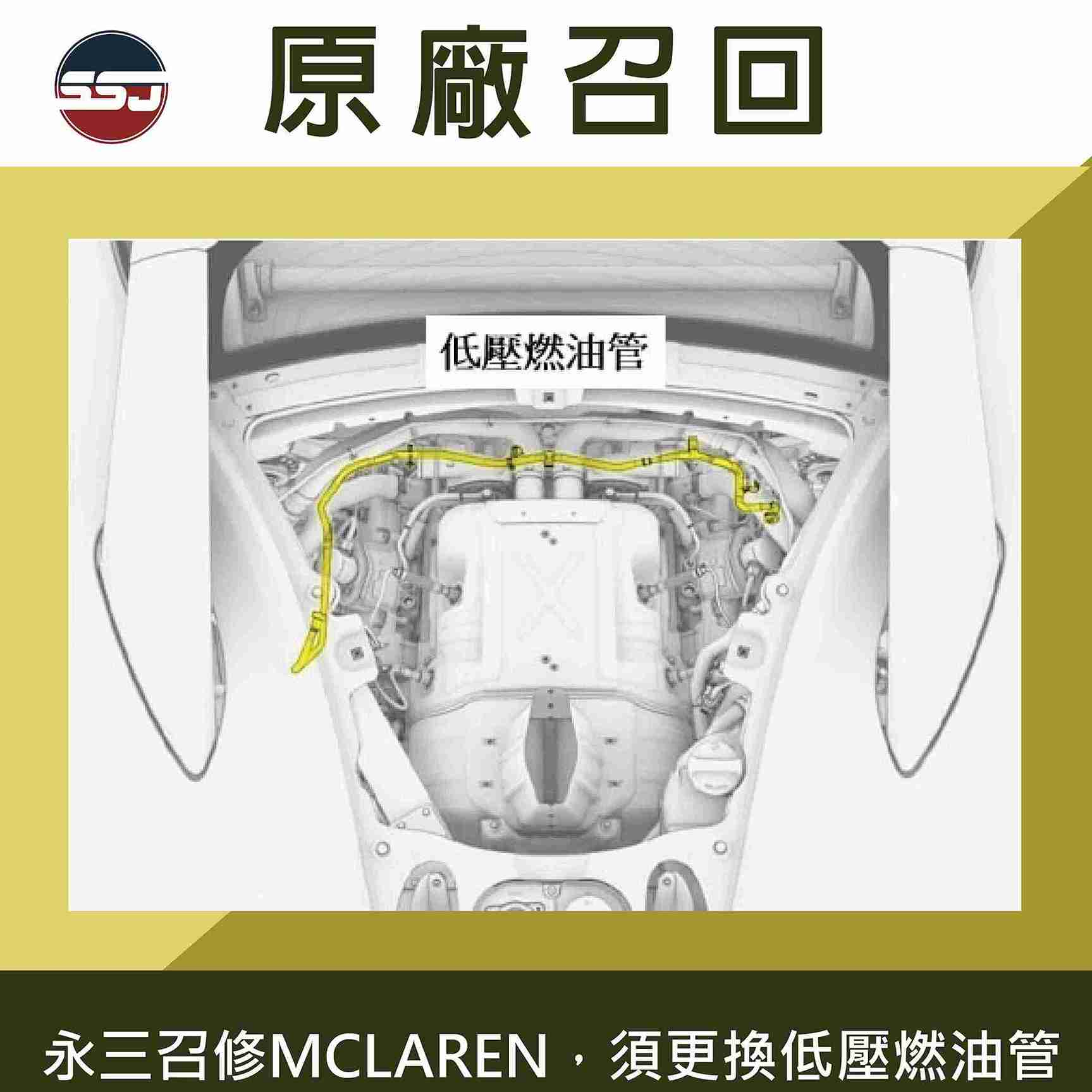 永三召修MCLAREN，須更換低壓燃油管