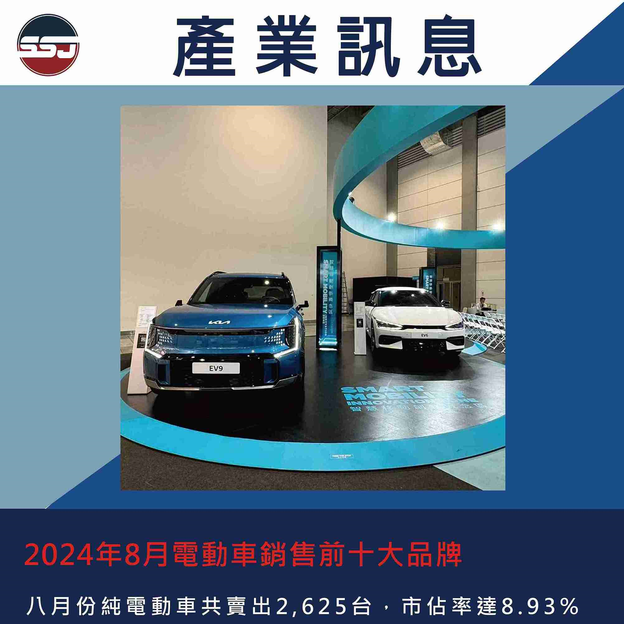 2024年8月電動車銷售前十大品牌